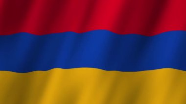 Ermenistan Bayrağı. Ulusal 3d Ermenistan bayrağı dalgalanması. Ermenistan bayrağı rüzgarda sallanan video kaydı. Ermenistan 4K Animasyon Bayrağı