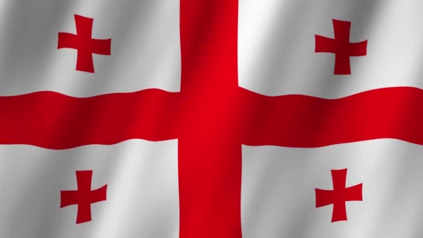 Georgische Flagge Die Georgische Nationalflagge Weht Die Flagge Georgiens Weht — Stockvideo