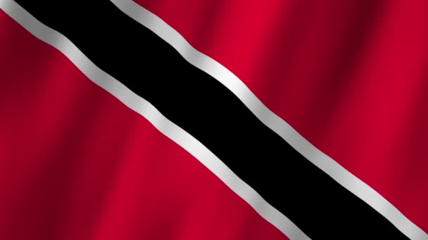 Trinidad Tobago Flag Národní Trinidad Tobago Vlajka Mává Flag Trinidad — Stock video