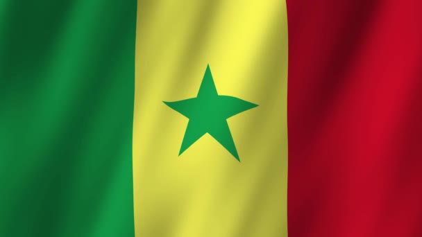 Senegalesisk Flagg Nasjonalt Senegalesisk Flagg Vinket Flagg Senegal Videoopptak Vinden – stockvideo