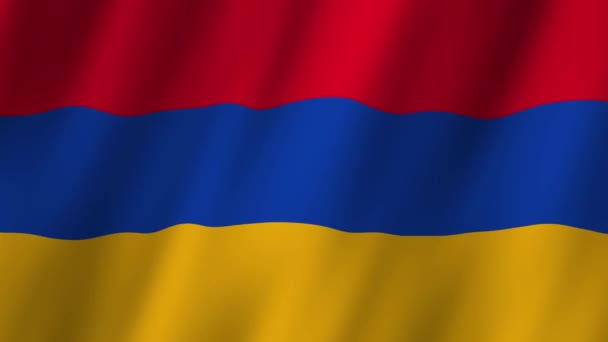 Флаг Армении Флаг Армении Степени Видеозапись Флага Армении Размахивающая Ветром — стоковое видео