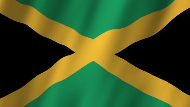 Jamajská Vlajka Národní Jamajka Vlajka Mává Vlajka Jamajského Videozáznamu Vlnícího — Stock video