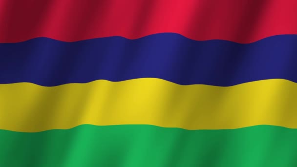 Mauritius Vlag Nationale Mauritius Vlag Zwaaiend Vlag Van Mauritius Beeldmateriaal — Stockvideo