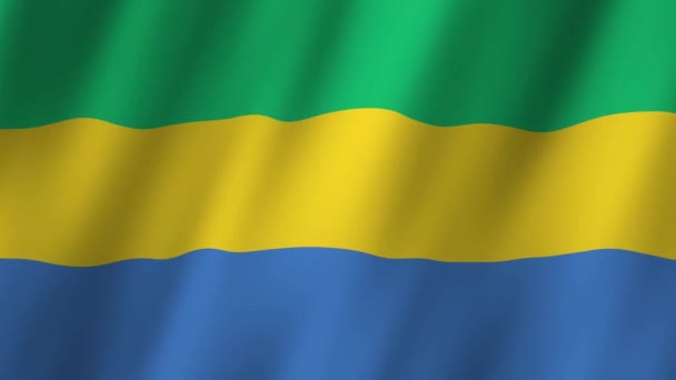 Bandiera Del Gabon Nazionale Gabon Bandiera Sventola Video Della Bandiera — Video Stock