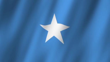 Somali Bayrağı. Ulusal 3 boyutlu Somali bayrağı dalgalanıyor. Somali 'nin bayrağı rüzgarda sallanan video kaydı. Somali 4K Animasyon Bayrağı