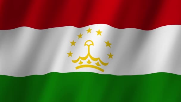 Bandera Tayikistán Bandera Nacional Tayikistán Ondeando Vídeo Bandera Tayikistán Ondeando — Vídeo de stock