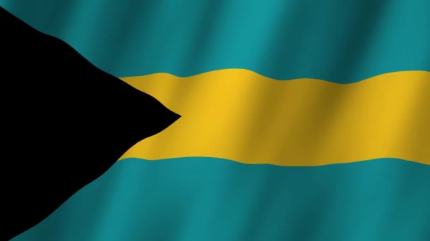 Bahamská Vlajka Národní Bahamy Vlajka Mává Flag Bahamas Video Mává — Stock video