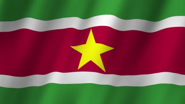 Suriname Flag National Suriname Flag Waving Flag Suriname Footage Video — Stock Video