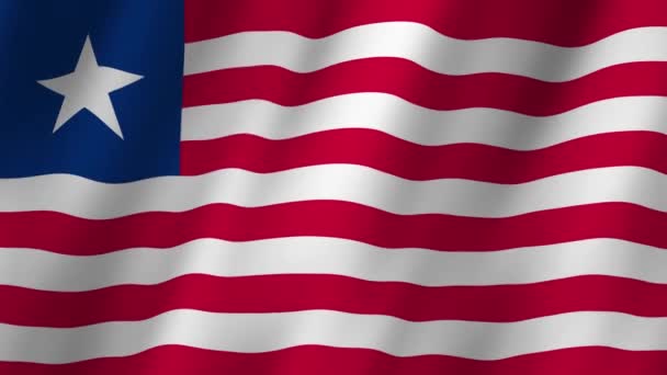 Bandera Liberia Bandera Nacional Liberia Ondeando Vídeo Bandera Liberia Ondeando — Vídeo de stock