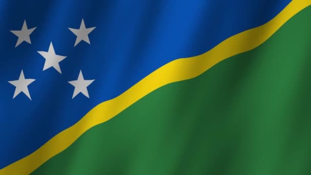 Salomonöarna Flagga Nationell Salomonöarna Flagga Viftande Flagga Salomonöarna Video Vinkar — Stockvideo