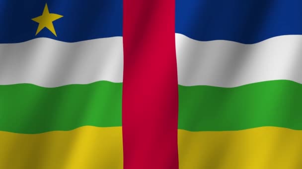 Bandera República Centroafricana Bandera República Centroafricana Nacional Ondeando Vídeo Bandera — Vídeos de Stock