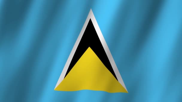 Sint Lucia Vlag Nationale Saint Lucia Vlag Zwaaiend Vlag Van — Stockvideo