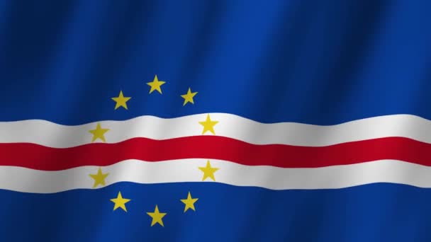 Kapverdische Flagge Die Nationalflagge Der Kapverdischen Inseln Weht Die Flagge — Stockvideo