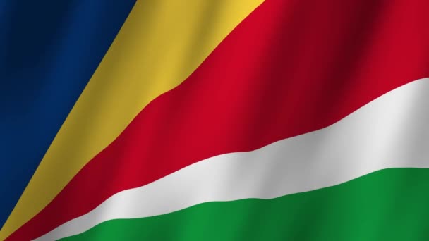 Seychelská Vlajka Národní Seychely Vlajka Mává Flag Seychelles Video Mávající — Stock video