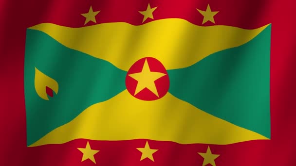 Grenada Flagga Nationell Grenada Flagga Viftar Flagga Grenada Video Viftar — Stockvideo
