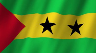 Sao Tome ve Principe Bayrağı. Ulusal 3d Sao Tome ve Principe bayrağı dalgalanıyor. Sao Tome ve Principe 'nin bayrağı rüzgarda sallanan video görüntüleri. Sao Tome ve Principe 4K Animasyon Bayrağı