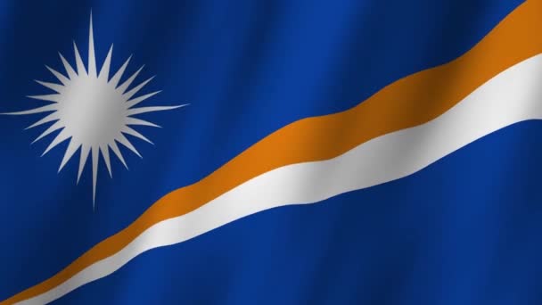 Прапор Маршаллових Островів Національні Маршаллові Острови Махають Прапором Прапор Маршаллових — стокове відео