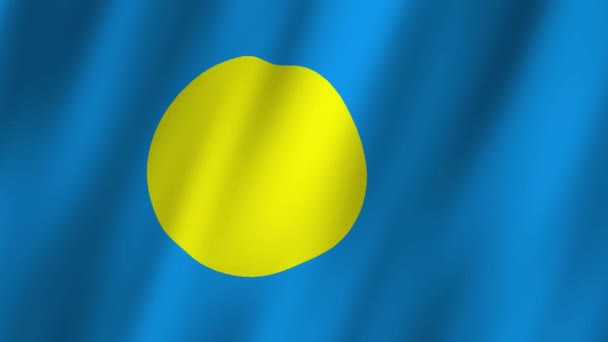 Palau Flag Národní Palau Vlajka Mává Vlajka Videa Palau Vlnící — Stock video