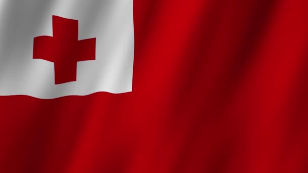 Tonga Flag Národní Tonga Vlajka Mává Vlajka Videa Tonga Vlnící — Stock video