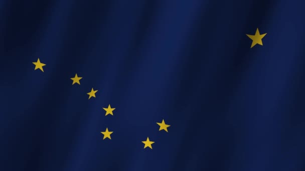 Aljašská Vlajka Aljaška State Flag Waving Flag Aljaška Video Mává — Stock video