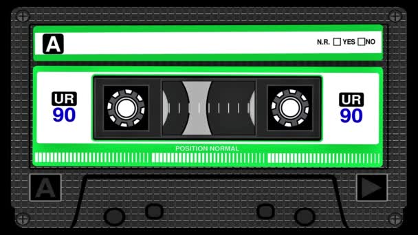 Audiokassette Band Kompaktkassette Kassettenband Animation — Stockvideo