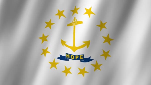 Bandeira Rhode Island Rhode Island State Flag Waving Bandeira Das — Vídeo de Stock