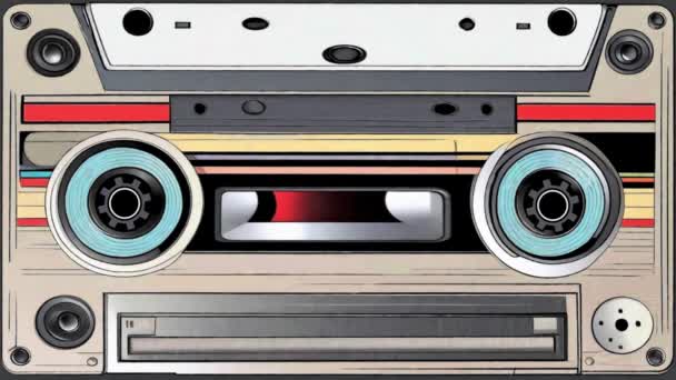Kompakte Kassette Audio Kassettenband Kassettenband Animation — Stockvideo