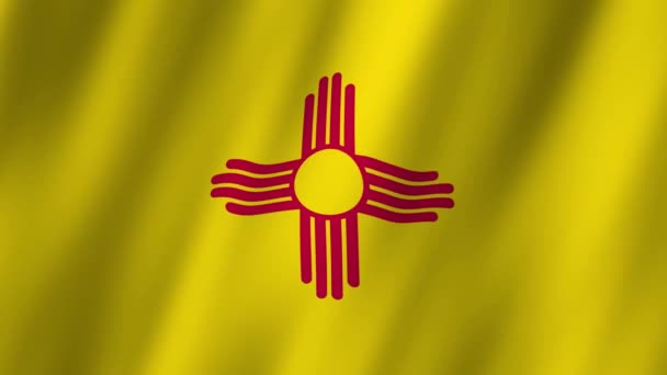 Flaga Nowego Meksyku Macha Flaga Stanu Nowy Meksyk Flaga Nowego — Wideo stockowe
