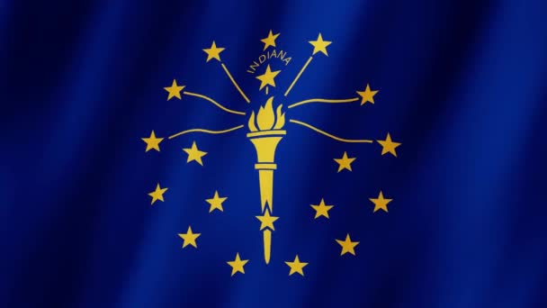 インディアナの国旗 インディアナ州旗 インディアナ州のフラッグビデオが風に揺れている インディアナ4Kアニメーションの旗 — ストック動画