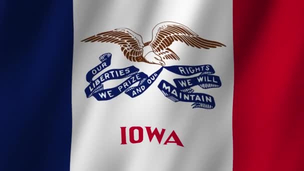 Iowa Flag Iowa State Flag Waving Vlajka Videa Iowy Vlnící — Stock video