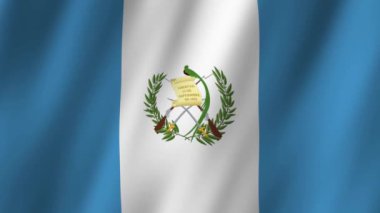Guatemala Bayrağı. Ulusal 3d Guatemala bayrağı dalgalanıyor. Guatemala 'nın bayrağı rüzgarda sallanan video görüntüleri. Guatemala 4K Animasyon Bayrağı