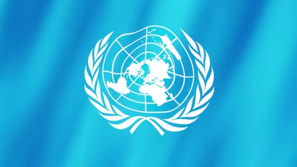 Bandera Naciones Unidas Bandera Las Naciones Unidas Imágenes Vídeo Ondeando — Vídeos de Stock