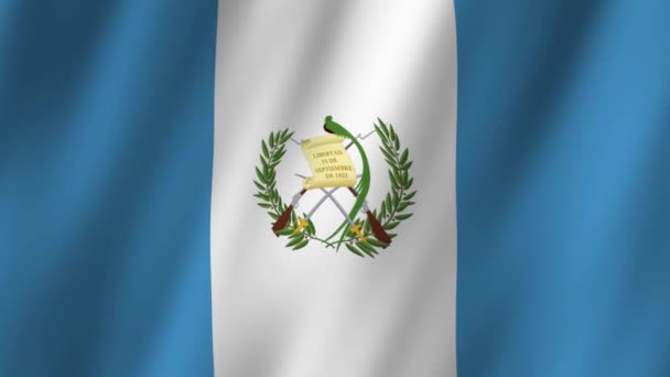 Guatemala Bayrağı Ulusal Guatemala Bayrağı Dalgalanıyor Guatemala Nın Bayrağı Rüzgarda — Stok video