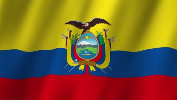 厄瓜多尔国旗 国家3D厄瓜多尔国旗飘扬 厄瓜多尔国旗视频在风中飘扬 厄瓜多尔国旗4K动画 — 图库视频影像