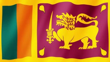 Sri Lanka Bayrağı. Ulusal 3d Sri Lanka bayrağı dalgalanması. Sri Lanka 'nın bayrağı rüzgarda sallanan video görüntüleri. Sri Lanka 4K Canlandırması Bayrağı