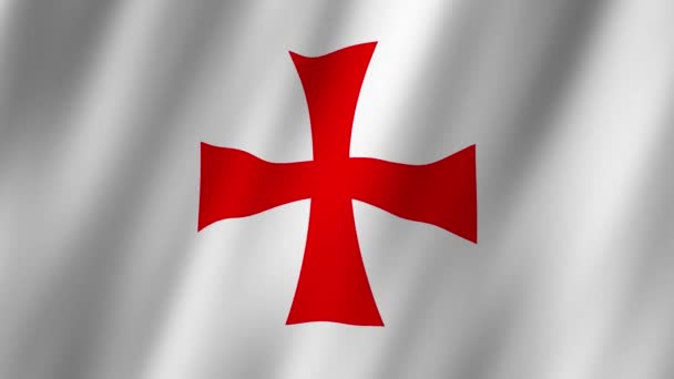 Σημαία Ναϊτών Ιπποτών Templar Σημαία Κυματίζει Σημαία Των Ιπποτών Templar — Αρχείο Βίντεο