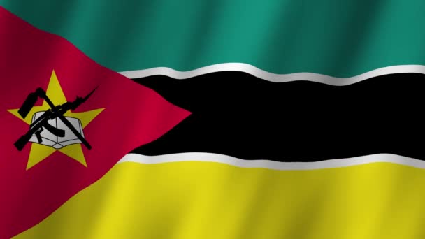 Прапор Мозамбіку Національний Прапор Мозамбіку Махає Прапор Мозамбіку Відео Махає — стокове відео