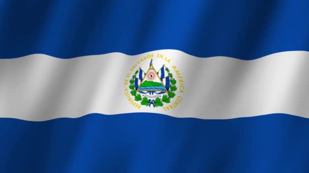 Salvadorská Vlajka Národní Salvador Vlajka Mává Vlajka Salvadorova Videa Vlnícího — Stock video