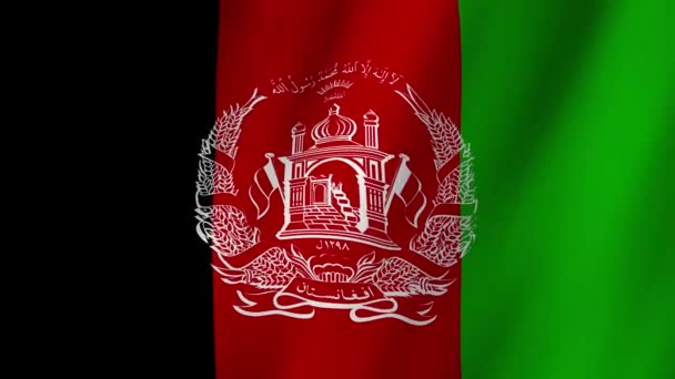 Afghánistánská Vlajka Národní Afghánistánská Vlajka Mává Záběry Afghánských Záběrů Vlnící — Stock video
