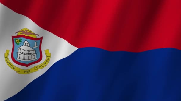Flaga Sint Maarten Narodowa Flaga Sint Maarten Macha Wideo Flagą — Wideo stockowe