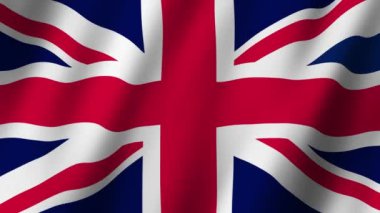 Birleşik Krallık Bayrağı. Birleşik Krallık bayrakları rüzgarda dalgalanan video görüntüleri. 
