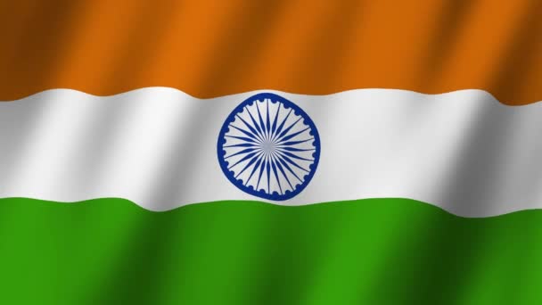 Bandeira Índia Bandeira Índia Imagens Vídeo Acenando Vento — Vídeo de Stock