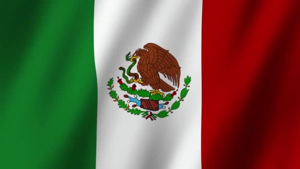 Flaga Meksyku Flaga Meksyku Materiał Wideo Machanie Wietrze — Wideo stockowe