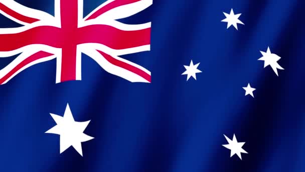 Bandeira Austrália Bandeira Austrália Imagens Vídeo Acenando Vento — Vídeo de Stock