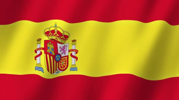 Bandera España Bandera España Vídeo Ondeando Viento — Vídeo de stock