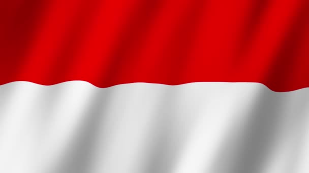 Прапор Індонезії Прапор Індонезії Кадри Відео Махаючи Вітрі — стокове відео