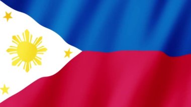 Filipinler Bayrağı. Filipinler bayrağı rüzgarda dalgalanan video görüntüsü. 