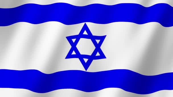 Bandera Israel Bandera Israel Vídeo Ondeando Viento — Vídeo de stock