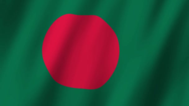 Bangladesh Flagga Flagga Bangladesh Video Viftar Med Vinden — Stockvideo
