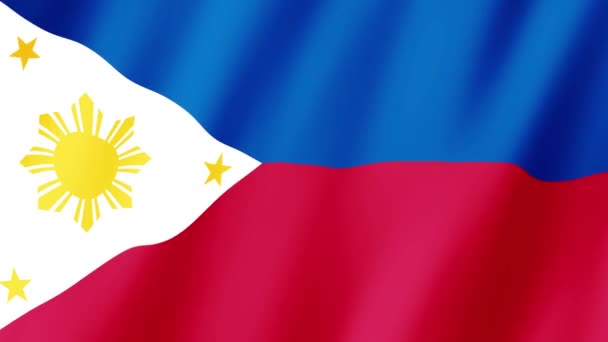 Filippinernas Flagga Filippinernas Flagga Video Vinkar Vinden — Stockvideo